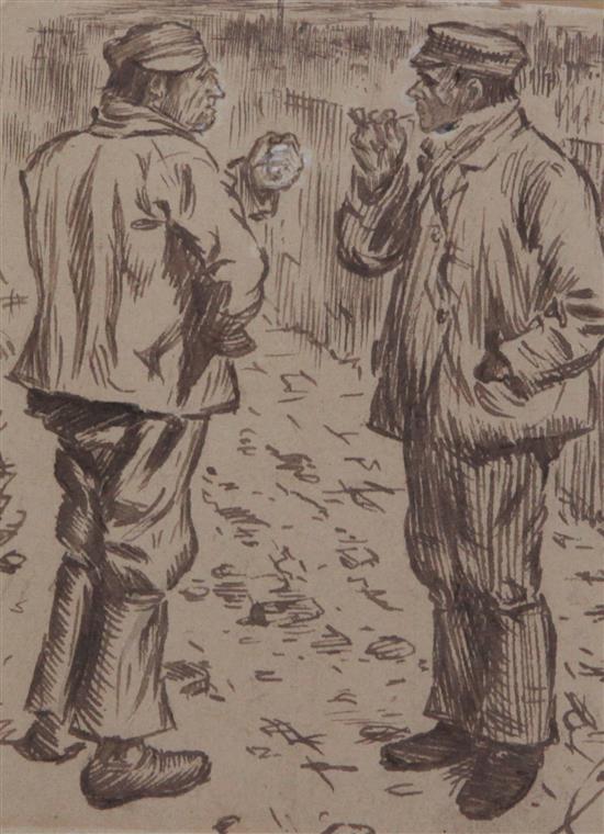 Charles Samuel Keene (1823-1891) Satirical drawing 5 x 4in.